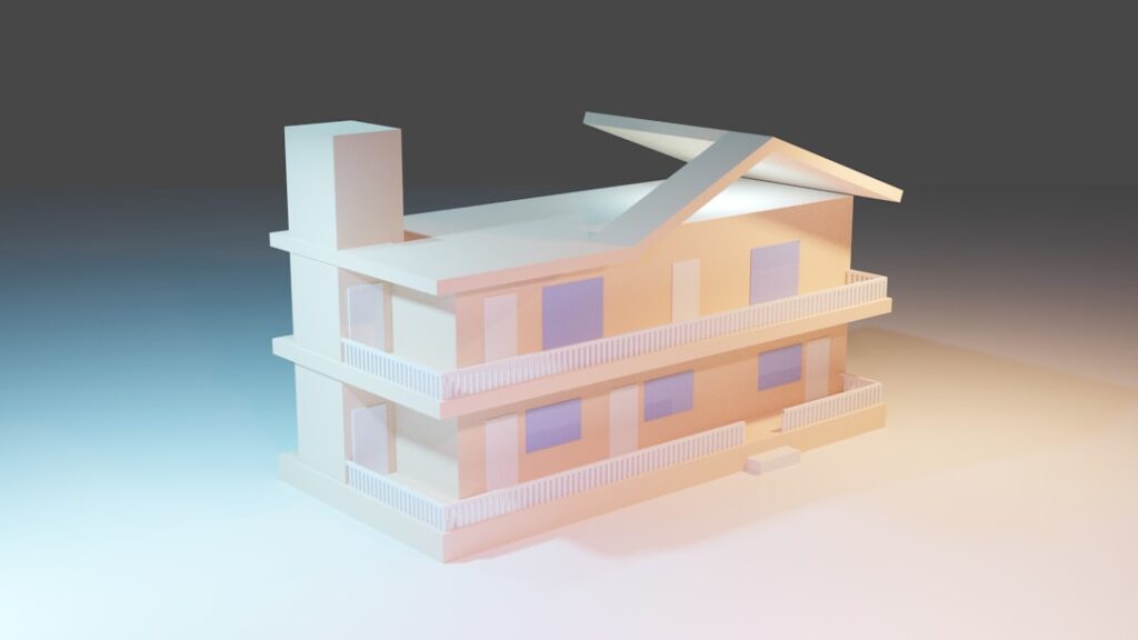 Modelo tridimensional de una vivienda